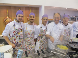 Stellar Chef Moreno Cedroni with his purple team