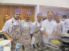Stellar Chef Moreno Cedroni with his purple team