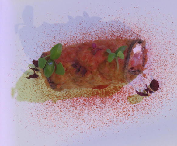 Lo Russo's Eggplant Parmigiana, shrimp, burrata and basil