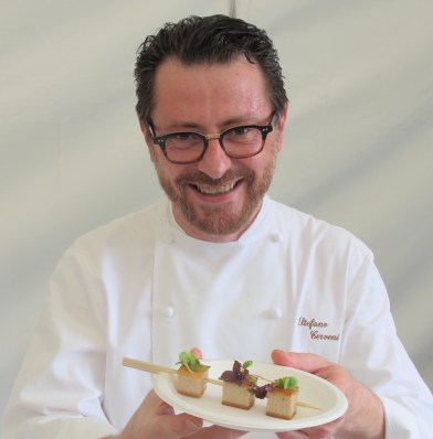 Stefano Cerveni from Due Colombe al Borgo Antico An oven cooked skewer of local tench fish